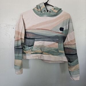 Picture Women's Small Pastel Striped Women's Hoodie Cropped Organic Cotton Shirt